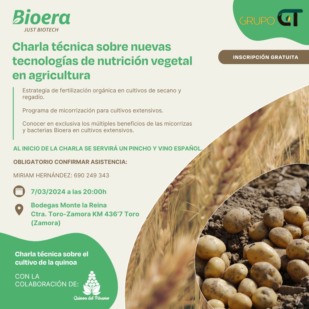 Innovación y sostenibilidad, charla técnica. Grupo CT, Bioera y Quinoa del Páramo. 
